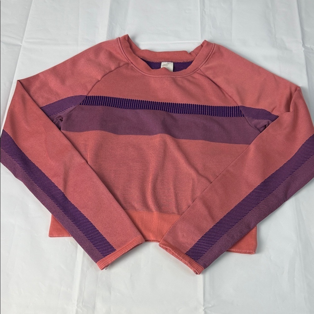Fabletics Coral and Plum Long Sleeve Top